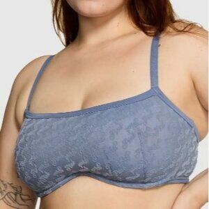 Victoria's Secret PINK Wink Unlined Scoop Bra Women Size Large NWT Flocked